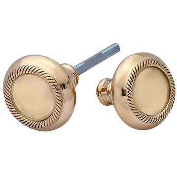 Solid Brass Georgian Roped Spare Door Knob Set (Polished Brass) COPPER MOUNTAIN HARDWARE