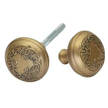 Traditional Floral Leaf Spare Door Knob Set (Antique Brass) COPPER MOUNTAIN HARDWARE