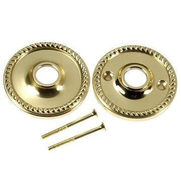 Solid Brass Rosette Plates - Georgian Roped (Several Finishes Available) COPPER MOUNTAIN HARDWARE