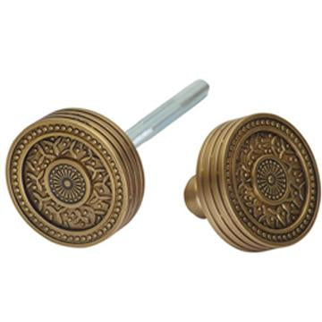 2 1/4 Inch Rice Pattern Spare Door Knob Set (Antique Brass) COPPER MOUNTAIN HARDWARE