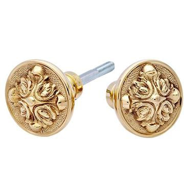 Solid Brass Romanesque Spare Door Knob Set (Polished Brass) COPPER MOUNTAIN HARDWARE