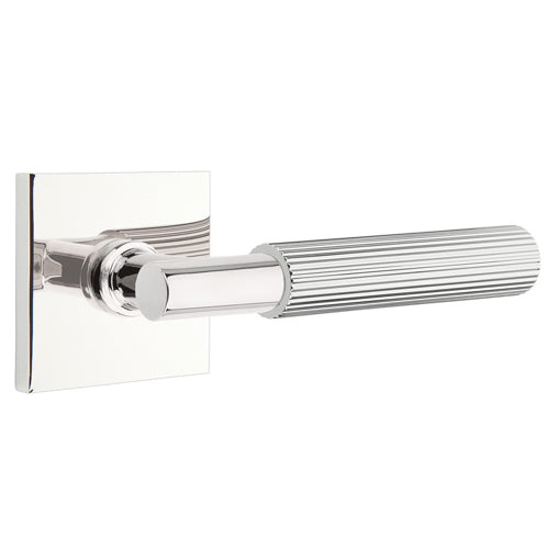 Emtek T-Bar Straight Knurled Lever With Square Rosette (Several Finishes Available) EMTEK