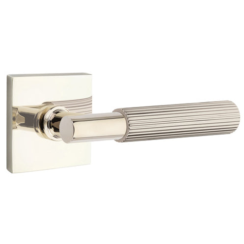 Emtek T-Bar Straight Knurled Lever With Square Rosette (Several Finishes Available) EMTEK