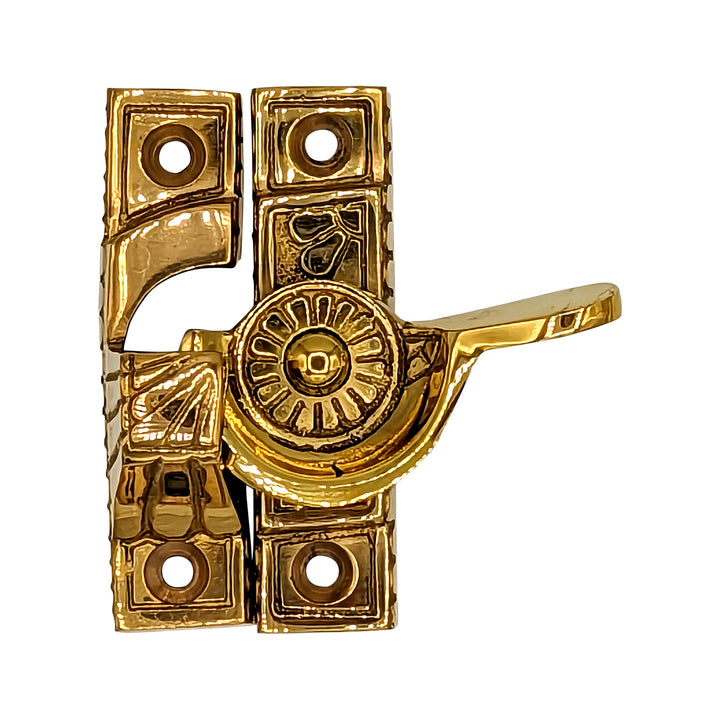 Solid Brass Art Deco Style Window Sash Lock (Polished Brass Finish) COPPER MOUNTAIN HARDWARE