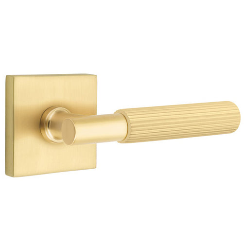 Emtek T-Bar Straight Knurled Lever With Square Rosette (Several Finishes Available) EMTEK