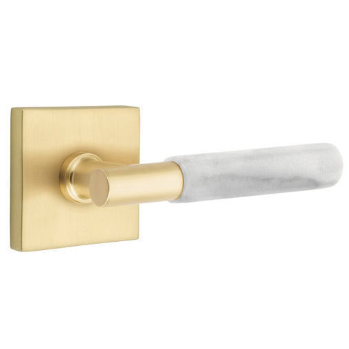 Emtek T-Bar White Marble Lever With Square Rosette (Several Finishes Available) EMTEK