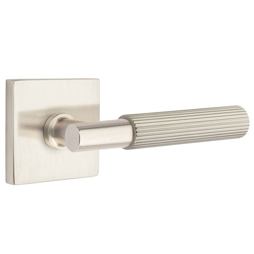 Emtek T-Bar Straight Knurled Lever With Square Rosette (Several Finishes Available) EMTEK