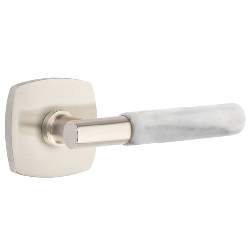 Emtek T-Bar White Marble Lever With Urban Modern Rosette (Several Finishes Available) EMTEK