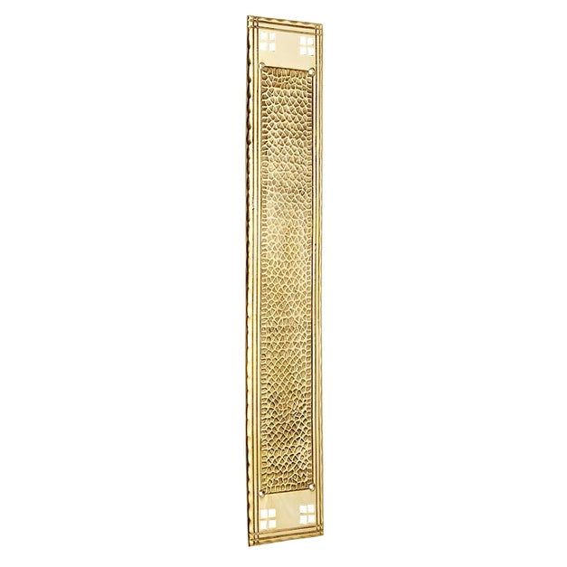 18 Inch Craftsman Style Push Plate (Polished Brass Finish) COPPER MOUNTAIN HARDWARE