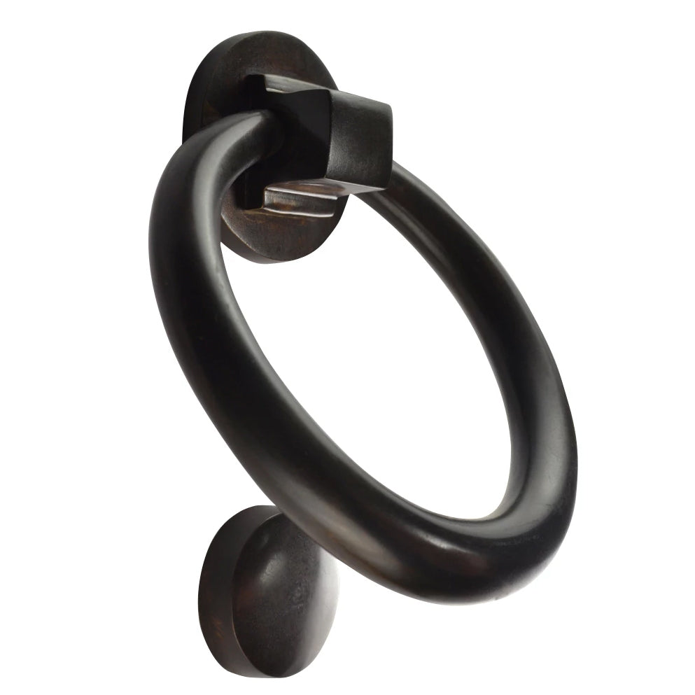 5 1/2 Inch (3 1/2 Inch c-c) Solid Brass Traditional Ring Door Knocker (Oil Rubbed Bronze Finish) COPPER MOUNTAIN HARDWARE