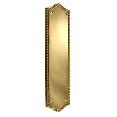 12 Inch Georgian Oval Roped Style Door Push & Plate (Polished Brass Finish) COPPER MOUNTAIN HARDWARE