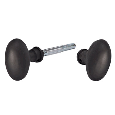 Solid Brass Egg Door Knobs Spare Set with Spindle (Oil Rubbed Bronze) COPPER MOUNTAIN HARDWARE