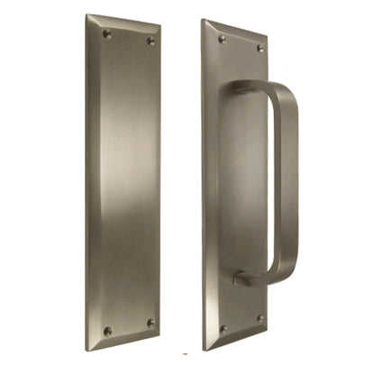 10 Inch Quaker Style Pull and Push Plate Set (Brushed Nickel Finish) COPPER MOUNTAIN HARDWARE