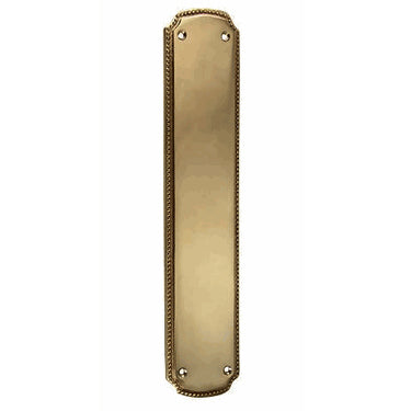 11 1/2 Inch Solid Brass Beaded Push & Plate (Antique Brass Finish) COPPER MOUNTAIN HARDWARE