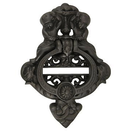 10 Inch Solid Brass Cherubs French Empire Door Knocker (Oil Rubbed Bronze Finish) COPPER MOUNTAIN HARDWARE