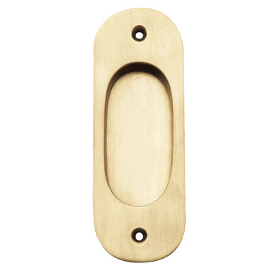 5 Inch Solid Brass Traditional Style Oval Pocket Door Pull (Antique Brass Finish) COPPER MOUNTAIN HARDWARE