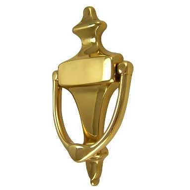 6 Inch (4 1/4 Inch c-c) Solid Brass Traditional Door Knocker (Polished Brass Finish) COPPER MOUNTAIN HARDWARE