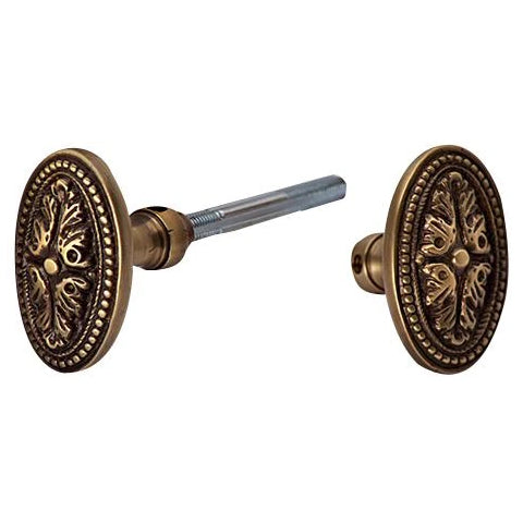 Solid Brass Avalon Oval Spare Door Knob Set (Antique Brass) COPPER MOUNTAIN HARDWARE