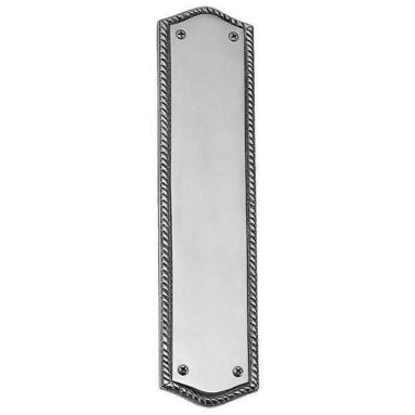 12 Inch Georgian Oval Roped Style Door Push & Plate (Polished Chrome Finish) COPPER MOUNTAIN HARDWARE