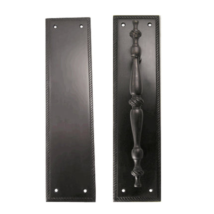 11 1/2 Inch Georgian Roped Style Door Pull and Push Plate (Oil Rubbed Bronze Finish) COPPER MOUNTAIN HARDWARE