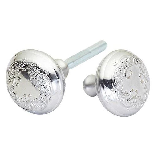 Traditional Floral Leaf Spare Door Knob Set (Brushed Nickel) COPPER MOUNTAIN HARDWARE