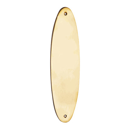 11 Inch Solid Brass Traditional Oval Push Plate (Polished Brass Finish) COPPER MOUNTAIN HARDWARE