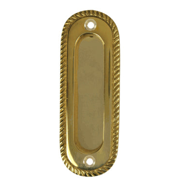 Oval Georgian Roped Solid Brass Pocket Door Pull (Polished Brass Finish) COPPER MOUNTAIN HARDWARE