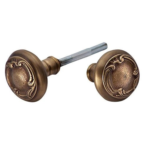 Solid Brass Lafayette Swirl Spare Door Knob Set (Antique Brass) COPPER MOUNTAIN HARDWARE