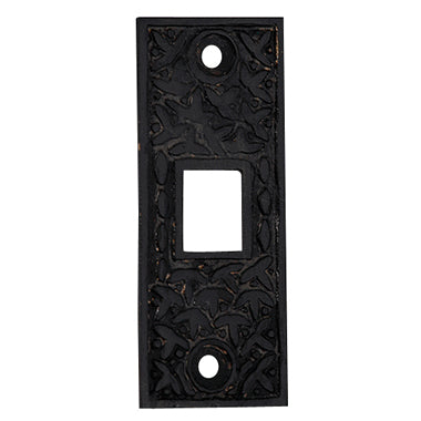 2 1/4 Inch Solid Brass Rice Pattern Pocket Door Strike Plate (Oil Rubbed Bronze) COPPER MOUNTAIN HARDWARE