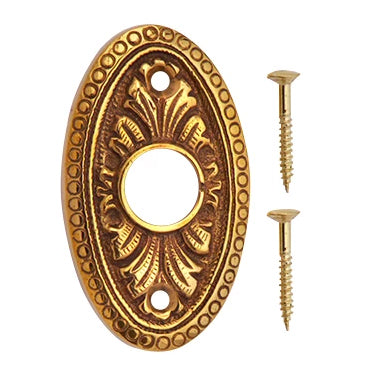 2 5/8 Inch Solid Brass Avalon Style Rosette (Polished Brass Finish) COPPER MOUNTAIN HARDWARE