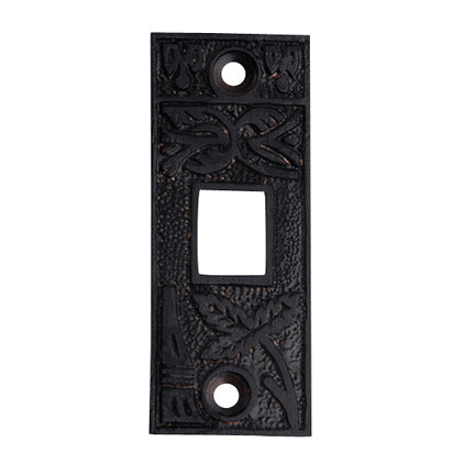 2 1/4 Inch Solid Brass Broken Leaf Pocket Door Strike Plate (Oil Rubbed Bronze) COPPER MOUNTAIN HARDWARE