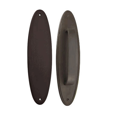 11 Inch Solid Brass Oval Push and Pull Plate Set (Oil Rubbed Bronze Finish) COPPER MOUNTAIN HARDWARE