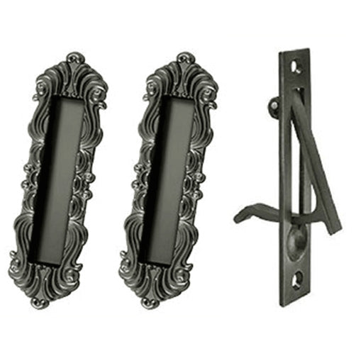 Victorian Style Single Pocket Passage Style Door Set (Antique Nickel Finish) DELTANA