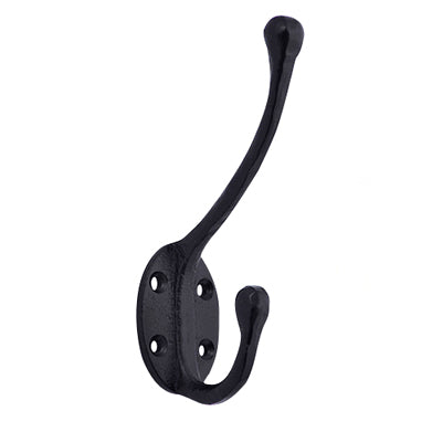 Traditional Solid Iron Coat Hook (Matte Black Finish) COPPER MOUNTAIN HARDWARE