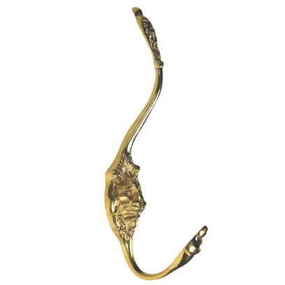 Traditional Solid Brass Lion Head Coat Hook (Polished Brass Finish) COPPER MOUNTAIN HARDWARE