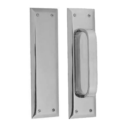 10 Inch Quaker Style Pull and Push Plate Set (Polished Chrome Finish) COPPER MOUNTAIN HARDWARE