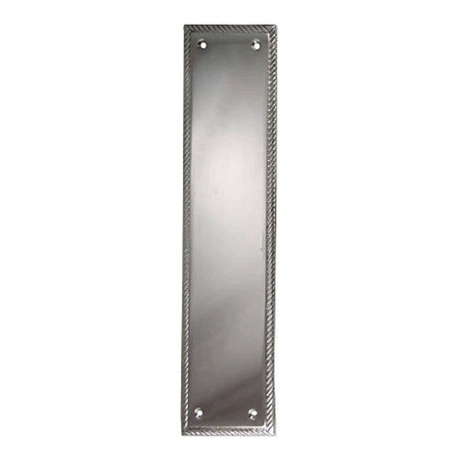 11 1/2 Inch Georgian Roped Style Door Pull and Push Plate (Polished Chrome Finish) COPPER MOUNTAIN HARDWARE