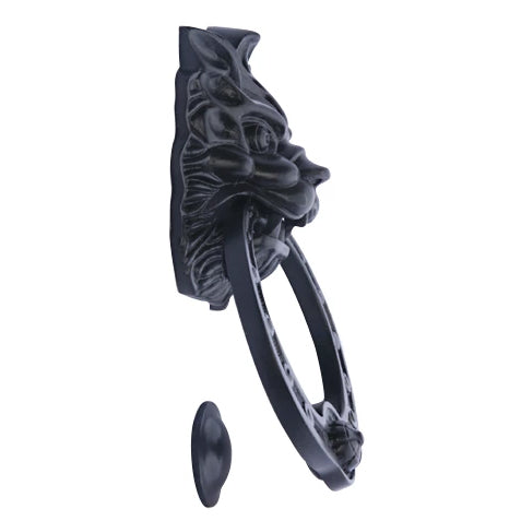 8 3/8 Inch (4 Inch c-c) Solid Brass Regal Lion Door Knocker (Oil Rubbed Bronze Finish) Copper Mountain Hardware