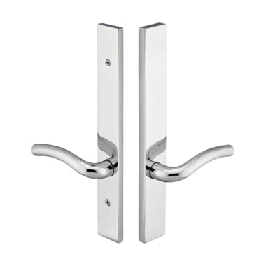 Solid Brass Modern Style Dummy Pair Multi Point Lock Trim (Polished Chrome Finish) EMTEK