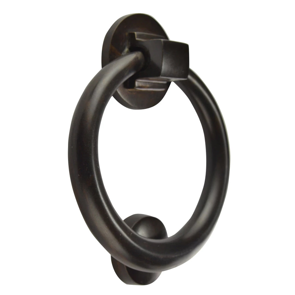 5 1/2 Inch (3 1/2 Inch c-c) Solid Brass Traditional Ring Door Knocker (Oil Rubbed Bronze Finish) COPPER MOUNTAIN HARDWARE