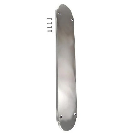 12 Inch Solid Brass Traditional Oval Push Plate (Polished Chrome Finish) COPPER MOUNTAIN HARDWARE