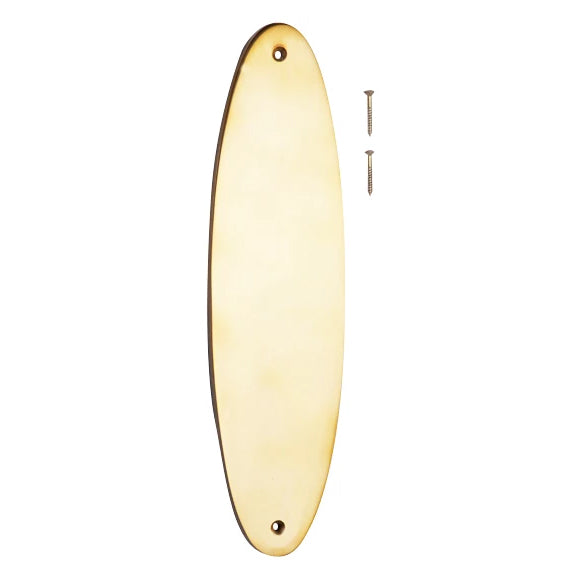 11 Inch Solid Brass Traditional Oval Push Plate (Polished Brass Finish) COPPER MOUNTAIN HARDWARE