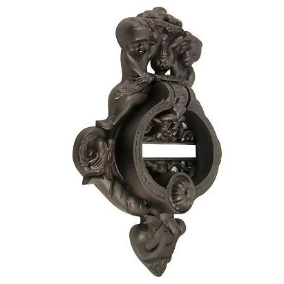 10 Inch Solid Brass Cherubs French Empire Door Knocker (Oil Rubbed Bronze Finish) COPPER MOUNTAIN HARDWARE