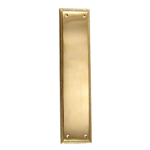 11 1/2 Inch Georgian Roped Style Door Pull and Push Plate (Polished Brass Finish) COPPER MOUNTAIN HARDWARE