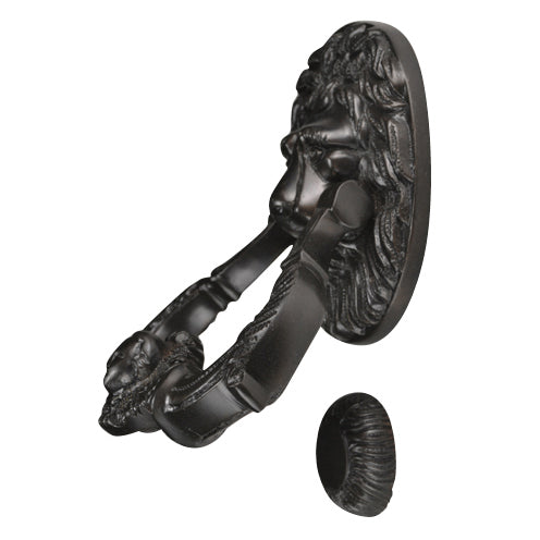 7 1/2 Inch (3 3/4 Inch c-c) Large Ornate Lion Door Knocker (Oil Rubbed Bronze Finish) COPPER MOUNTAIN HARDWARE