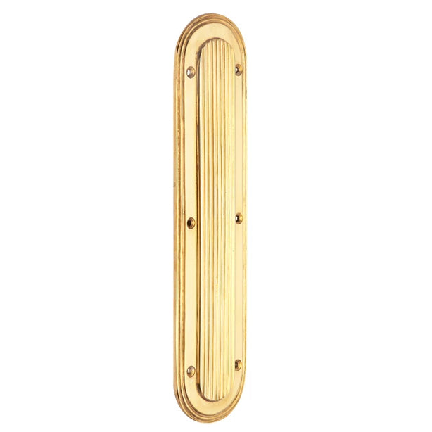 10 1/2 Inch Classic Art Deco Solid Brass Push Plate (Polished Brass Finish) COPPER MOUNTAIN HARDWARE