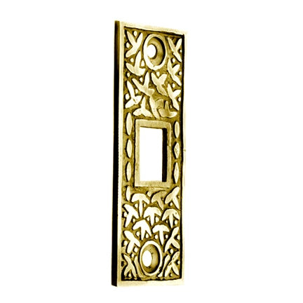 2 1/4 Inch Solid Brass Rice Pattern Pocket Door Strike Plate (Polished Brass Finish) COPPER MOUNTAIN HARDWARE