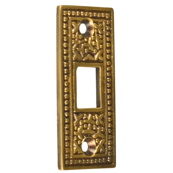 2 1/4 Inch Solid Brass Rice Pattern Pocket Door Strike Plate (Antique Brass Finish) COPPER MOUNTAIN HARDWARE