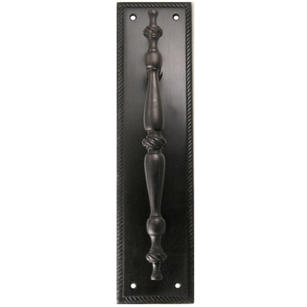 11 1/2 Inch Georgian Roped Style Door Pull and Push Plate (Oil Rubbed Bronze Finish) COPPER MOUNTAIN HARDWARE