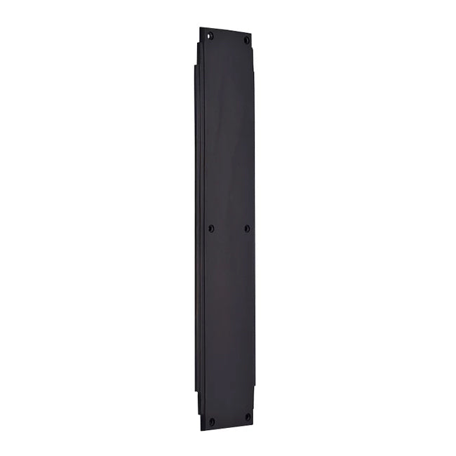 14 Inch Solid Brass Art Deco Skyscraper Push Plate (Black Bronze Finish) COPPER MOUNTAIN HARDWARE